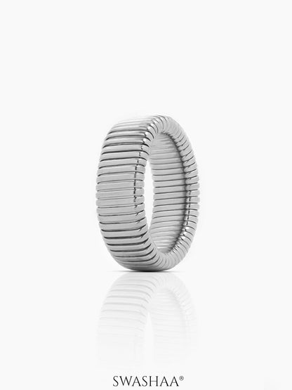 Abby Ribbed Ring Silver
