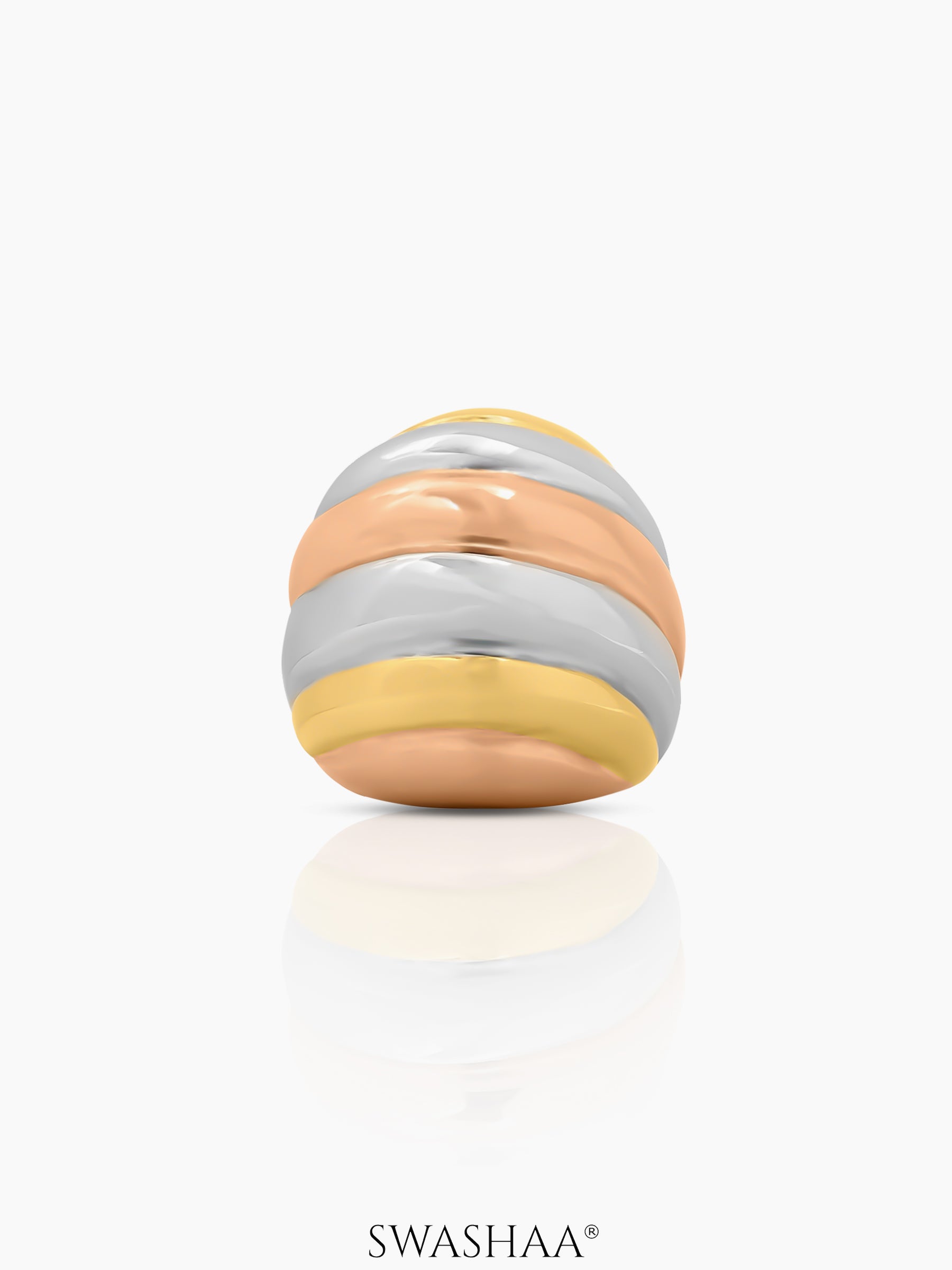 Calla Spiral Dome Three Tone Ring