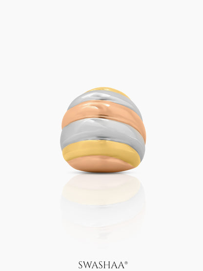 Calla Spiral Dome Three Tone Ring
