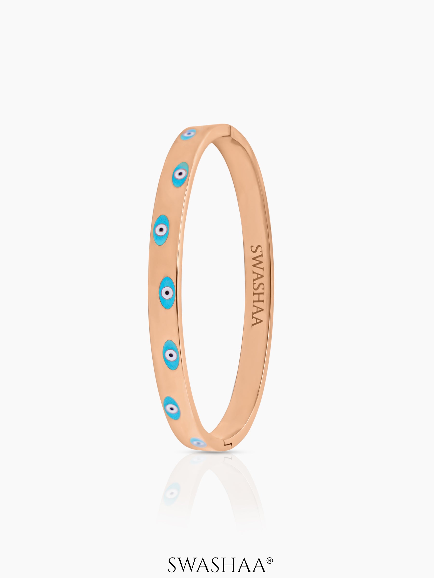 Cara Evil Eye Rosegold Plated Band Bracelet Rose Gold