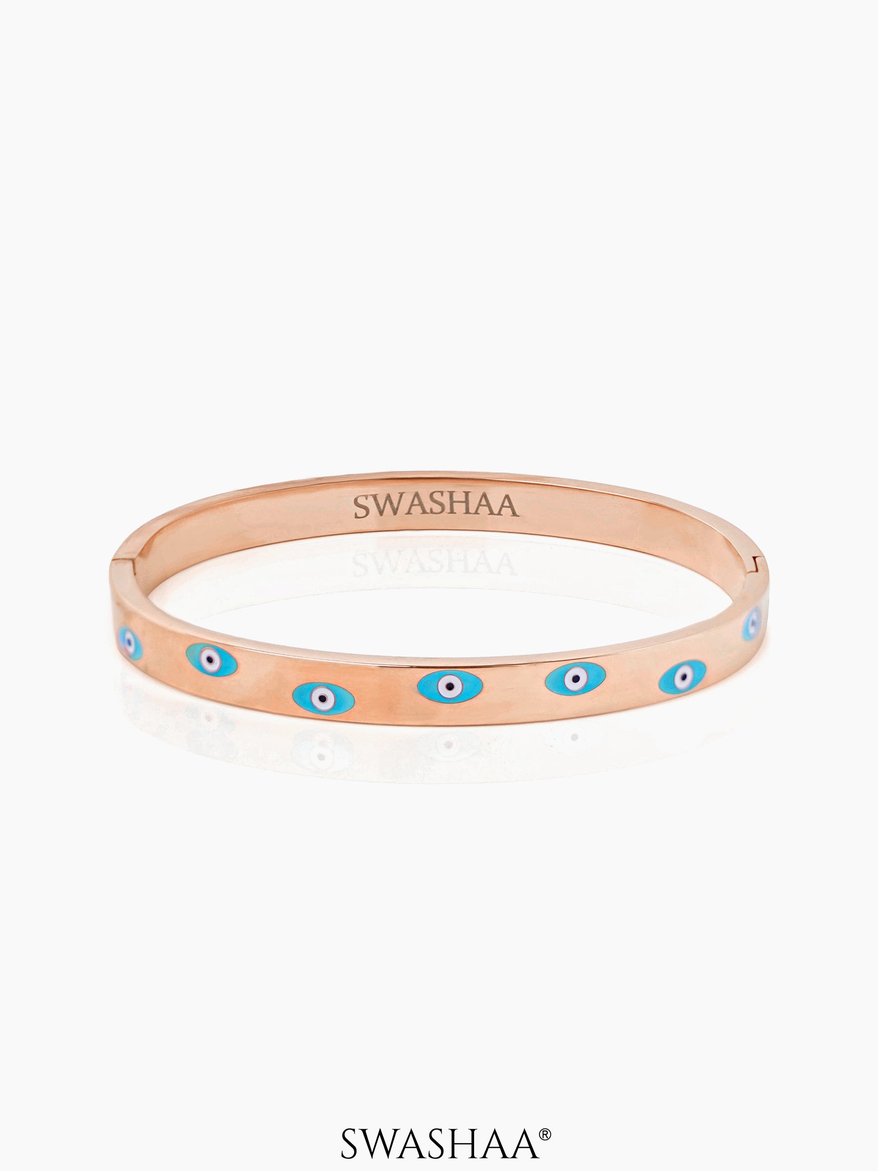 Cara Evil Eye Rosegold Plated Band Bracelet Rose Gold