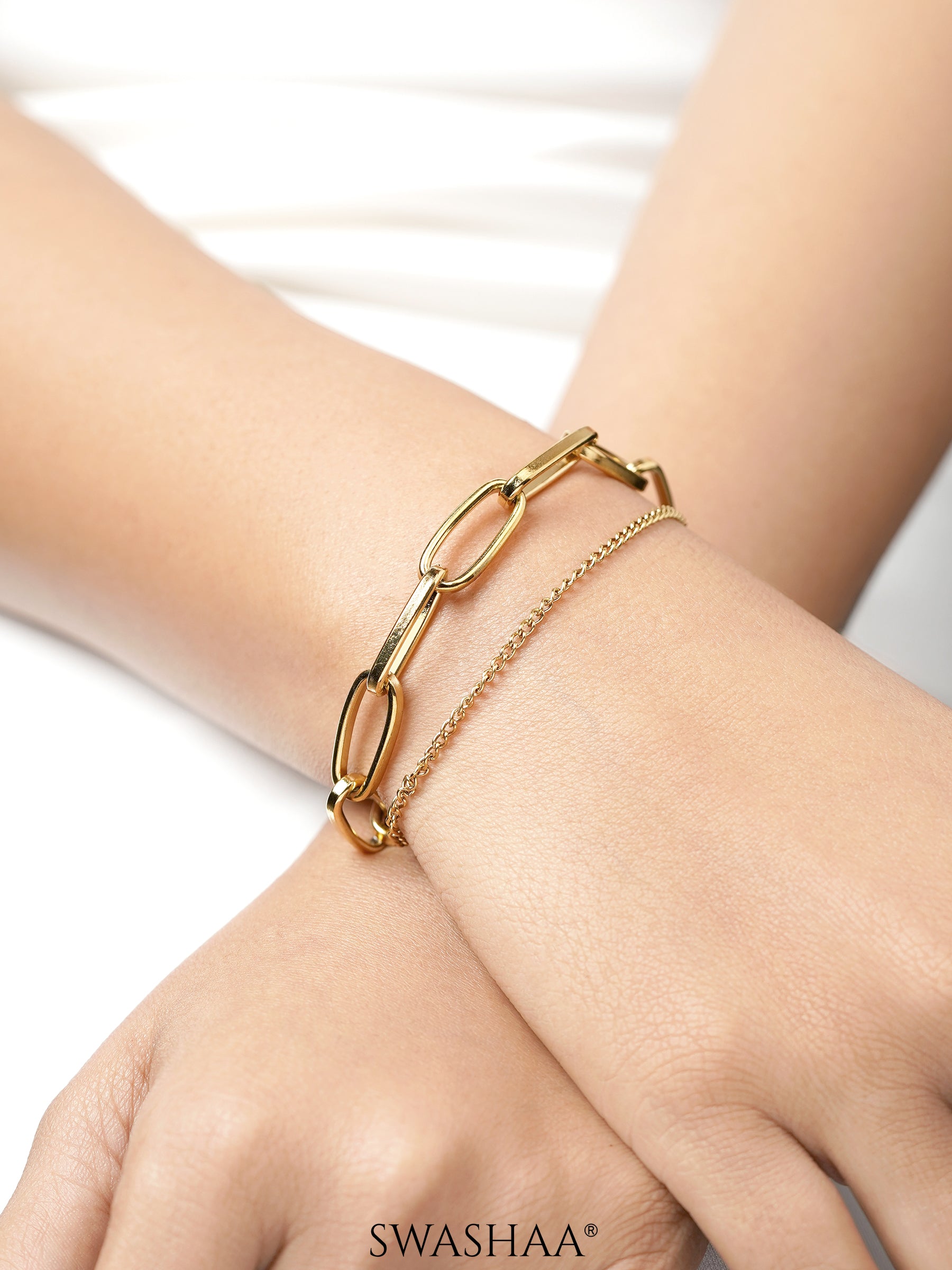 Carta Link 18K Gold Plated Bracelet