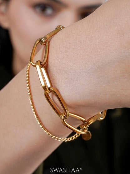 Carta Link 18K Gold Plated Bracelet