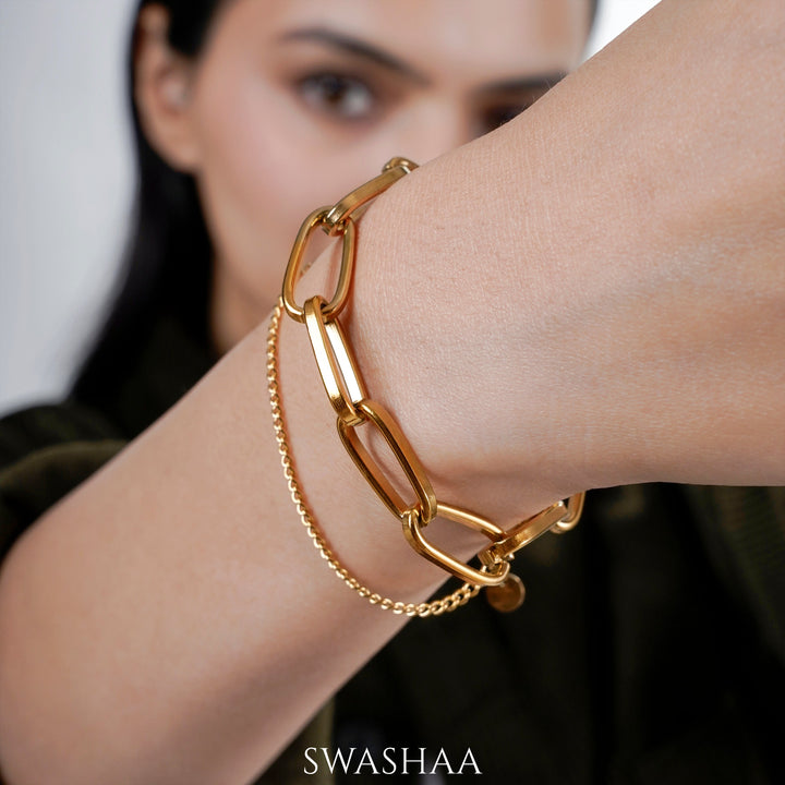 Carta Link 18K Gold Plated Bracelet Gold