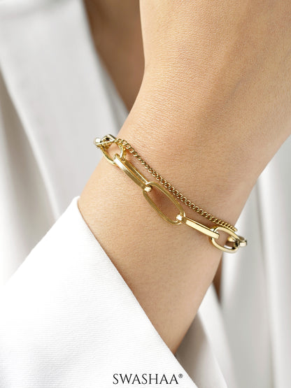 Carta Link 18K Gold Plated Bracelet