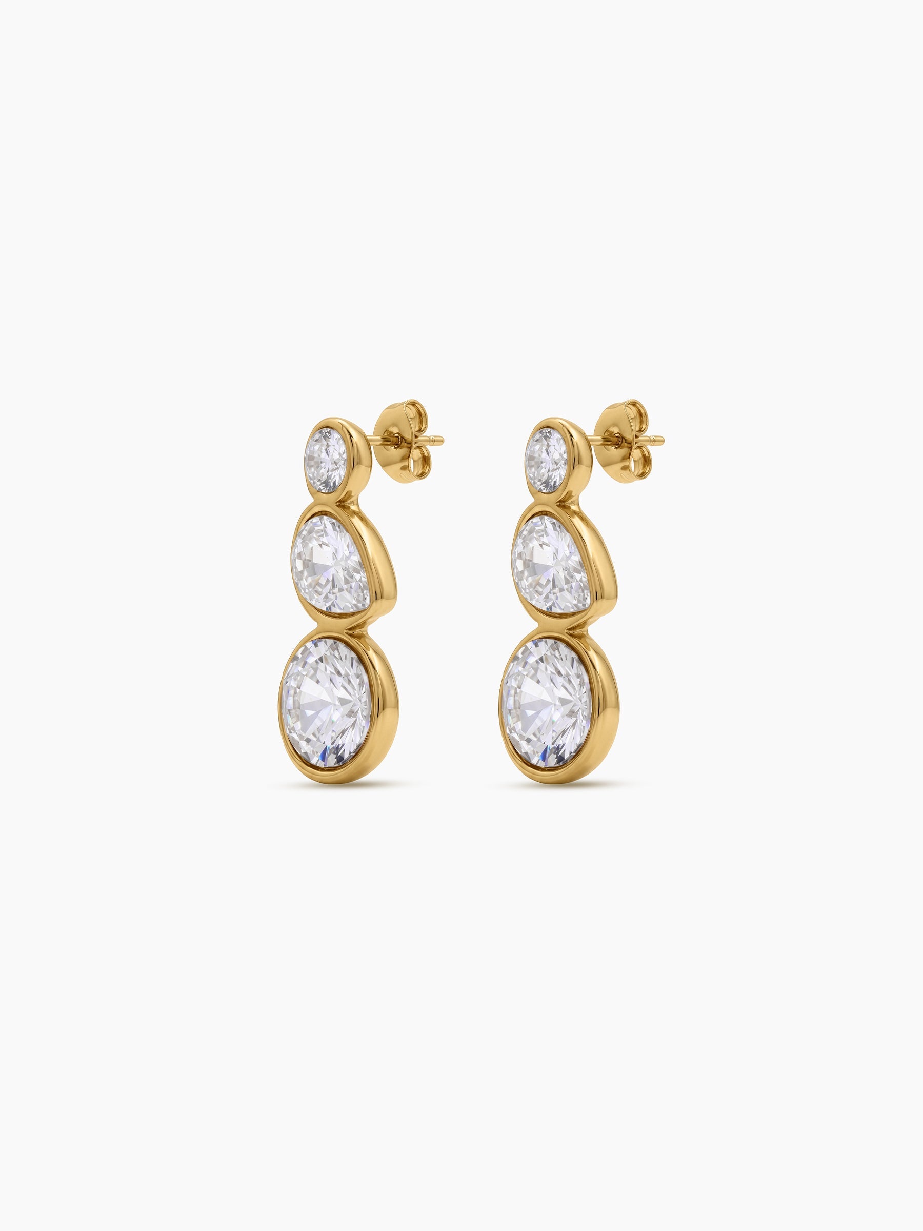 Celora Solitaire Drop 18K Gold Plated Earrings