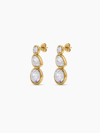 Celora Solitaire Drop 18K Gold Plated Earrings