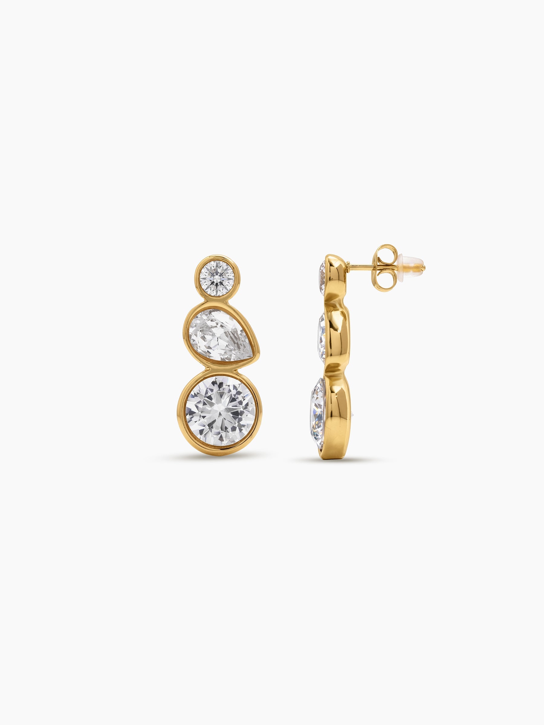 Celora Solitaire Drop 18K Gold Plated Earrings Gold