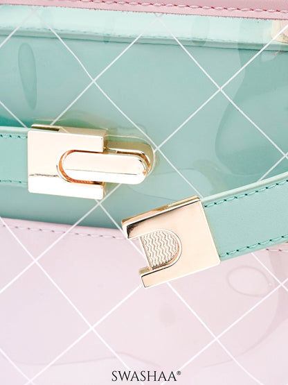 Cherie Transparent Inlay Leather Handbag