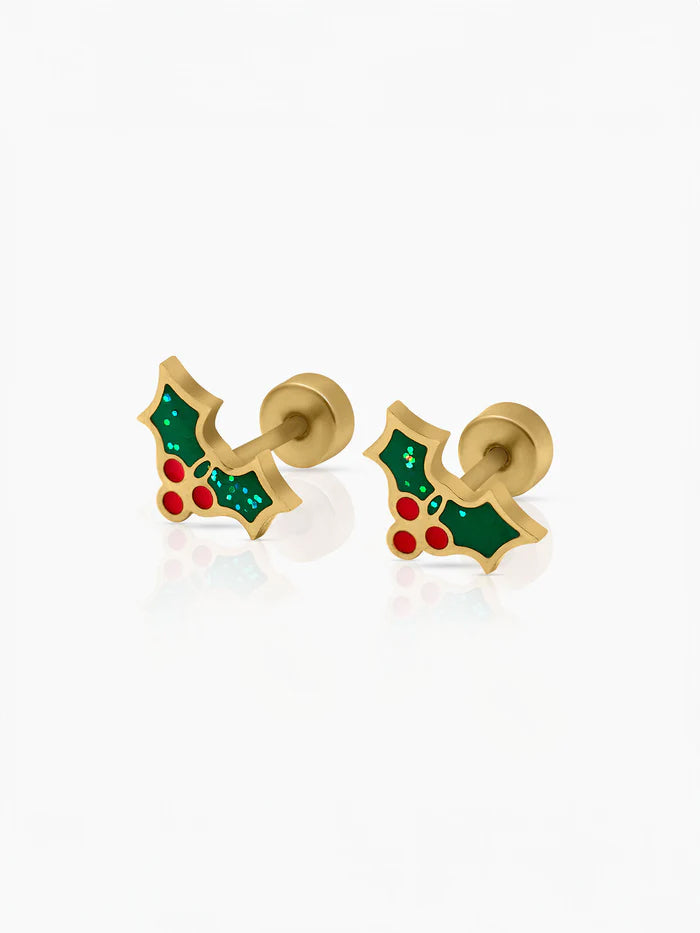 Christmas Cherries 18K Gold Plated Kid's Earrings