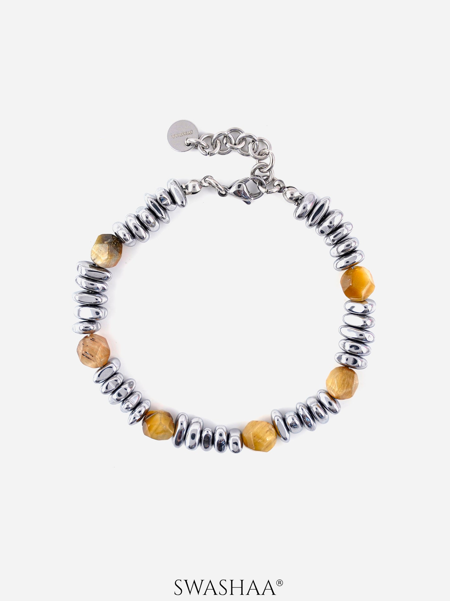 Christo Men's Beaded Bracelet Silver