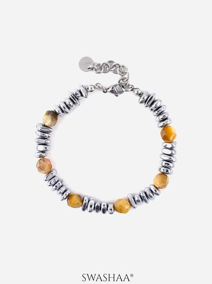 Christo Men's Beaded Bracelet Silver