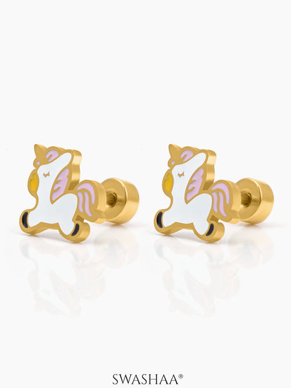 Chub Chub Uni 18K Gold Plated Kid's Stud Earrings