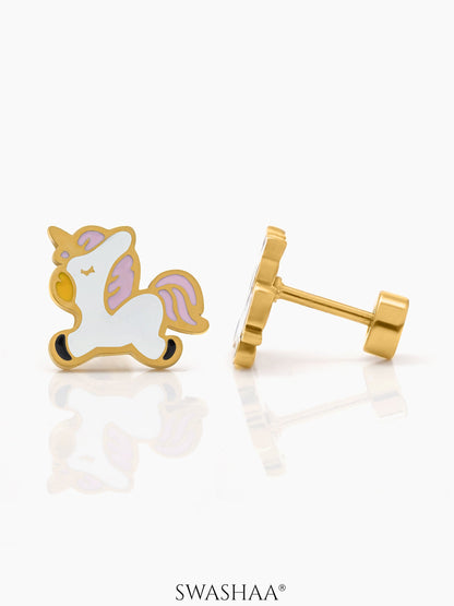 Chub Chub Uni 18K Gold Plated Kid's Stud Earrings Gold