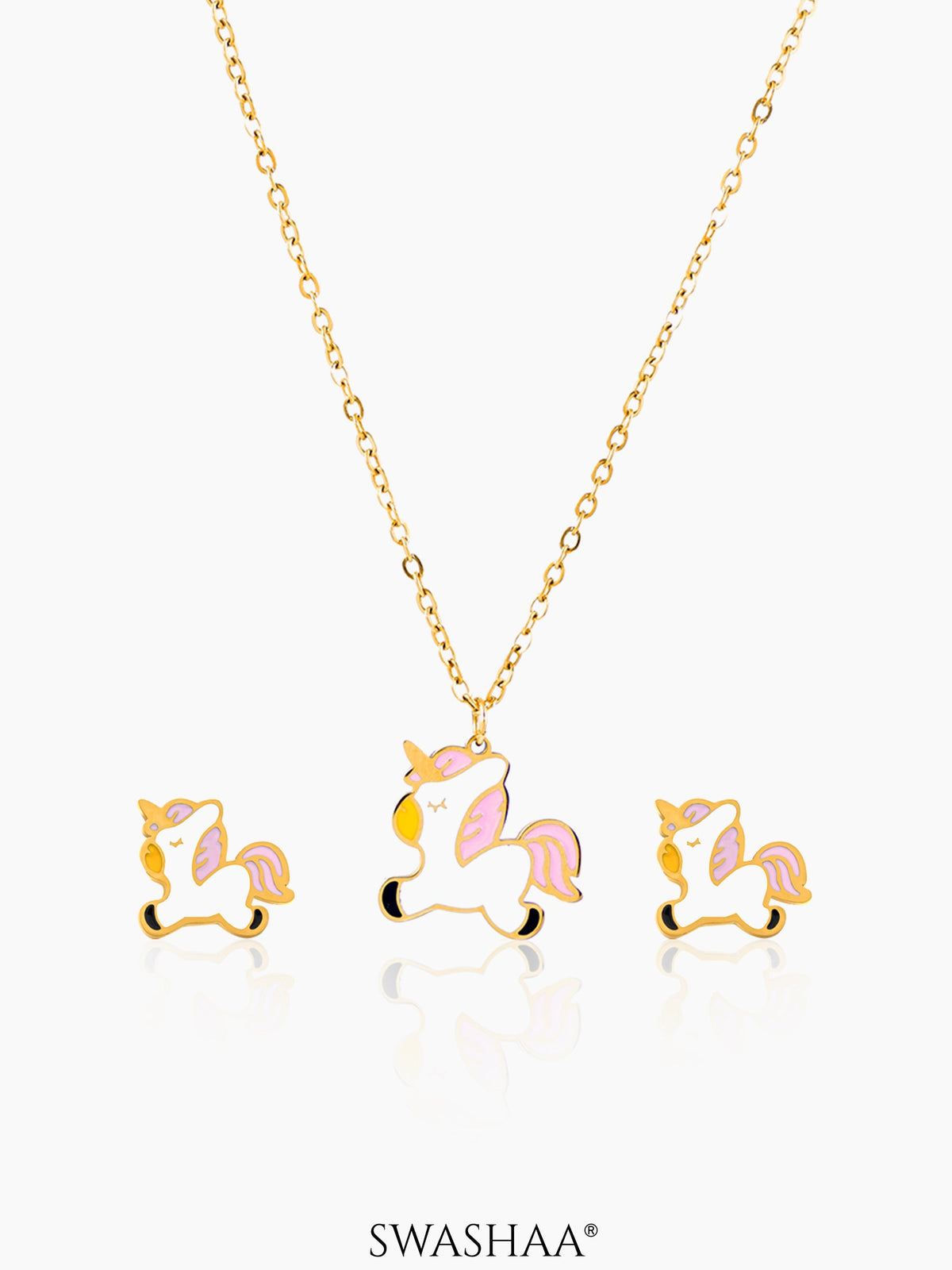 Chub Chub Uni 18K Gold Plated Kid's Jewelry Set Of 2 – Necklace & Earrings Gold