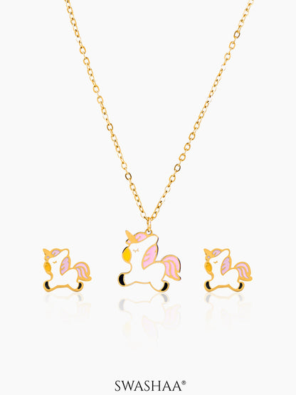 Chub Chub Uni 18K Gold Plated Kid's Jewelry Set Of 2 – Necklace & Earrings Gold