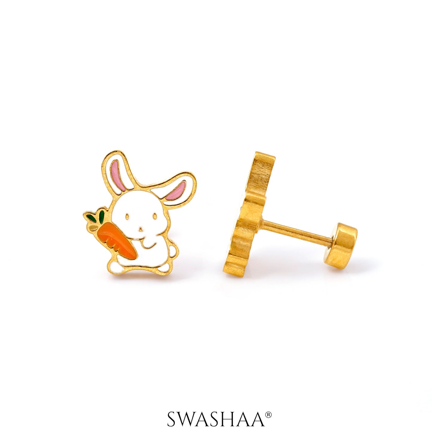 Cinna-Bun 18K Gold Plated Kid's Earrings Gold