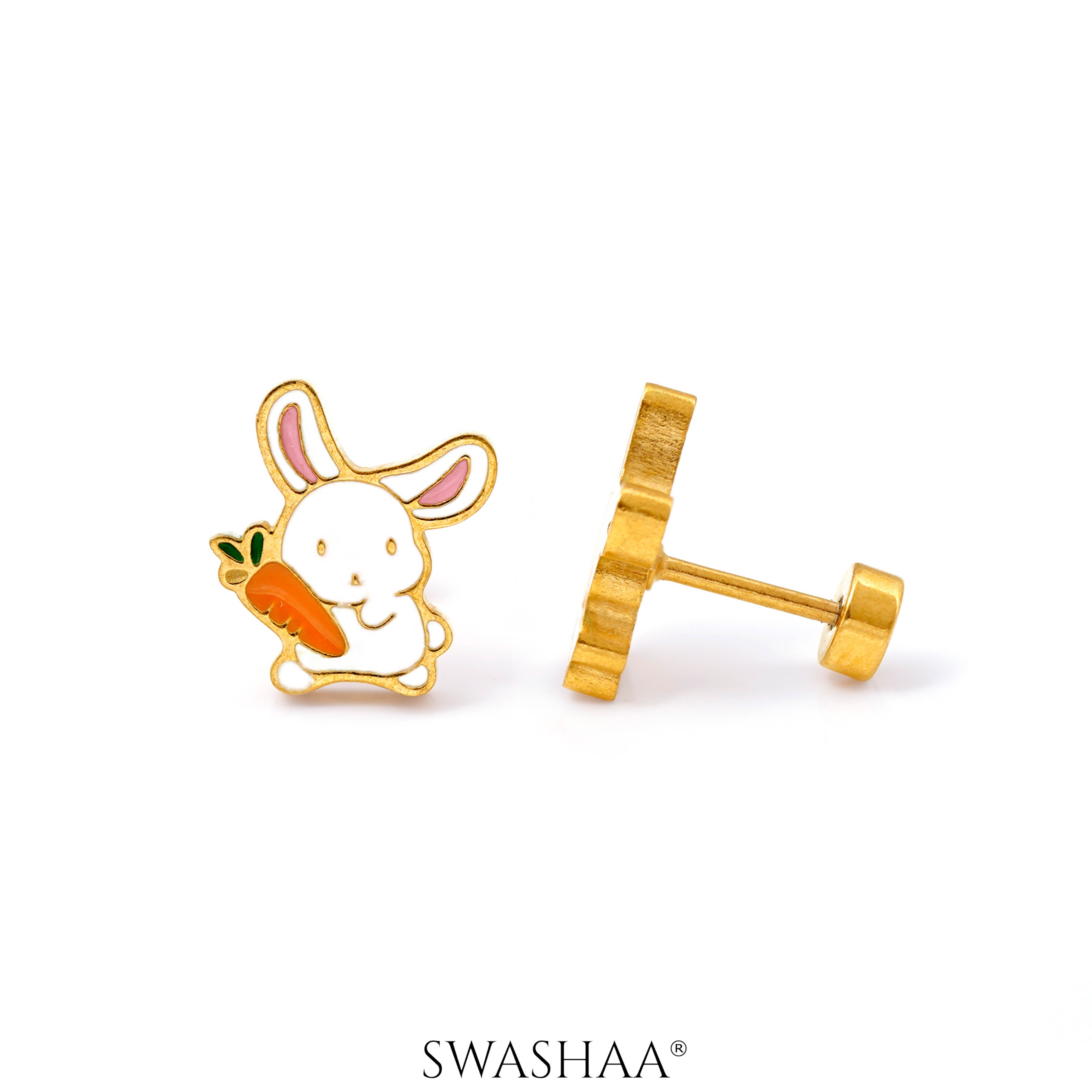 Cinna-Bun 18K Gold Plated Kid's Earrings Gold