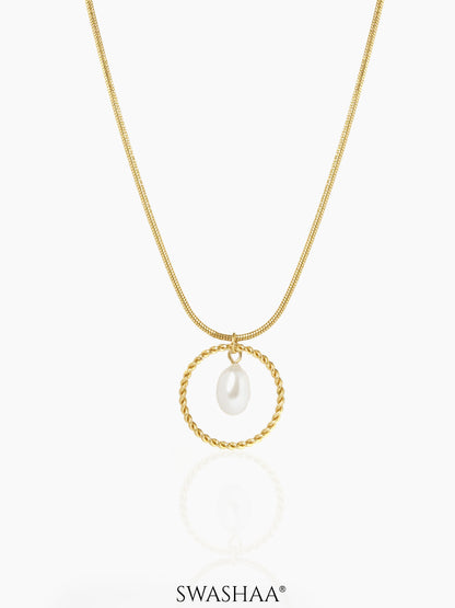 Claudius Pearl 18K Gold Plated Necklace Gold