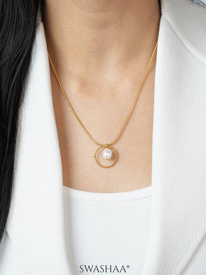 Claudius Pearl 18K Gold Plated Necklace