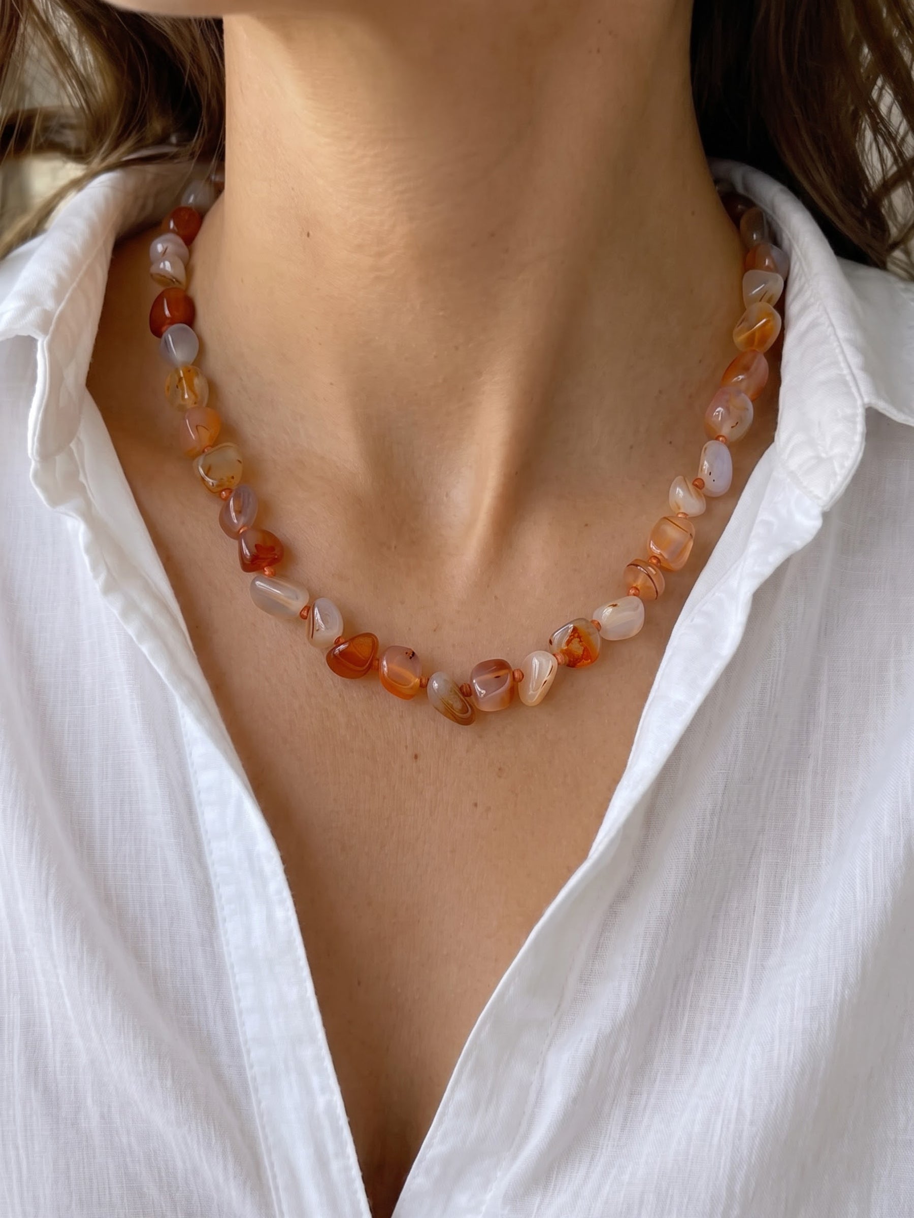 Cleo Peach Women's Beaded Necklace