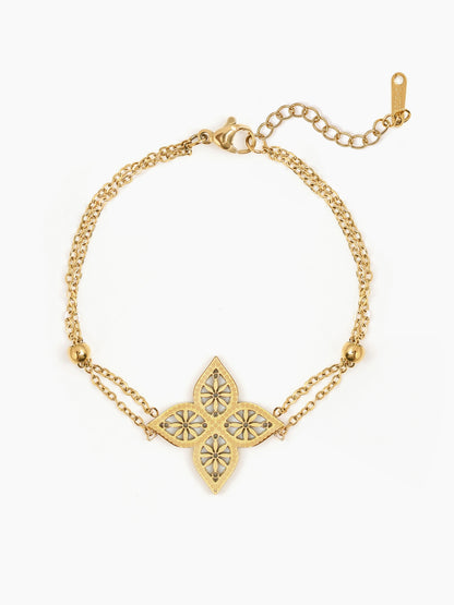 Clover Floral 18K Gold Plated Rakhi