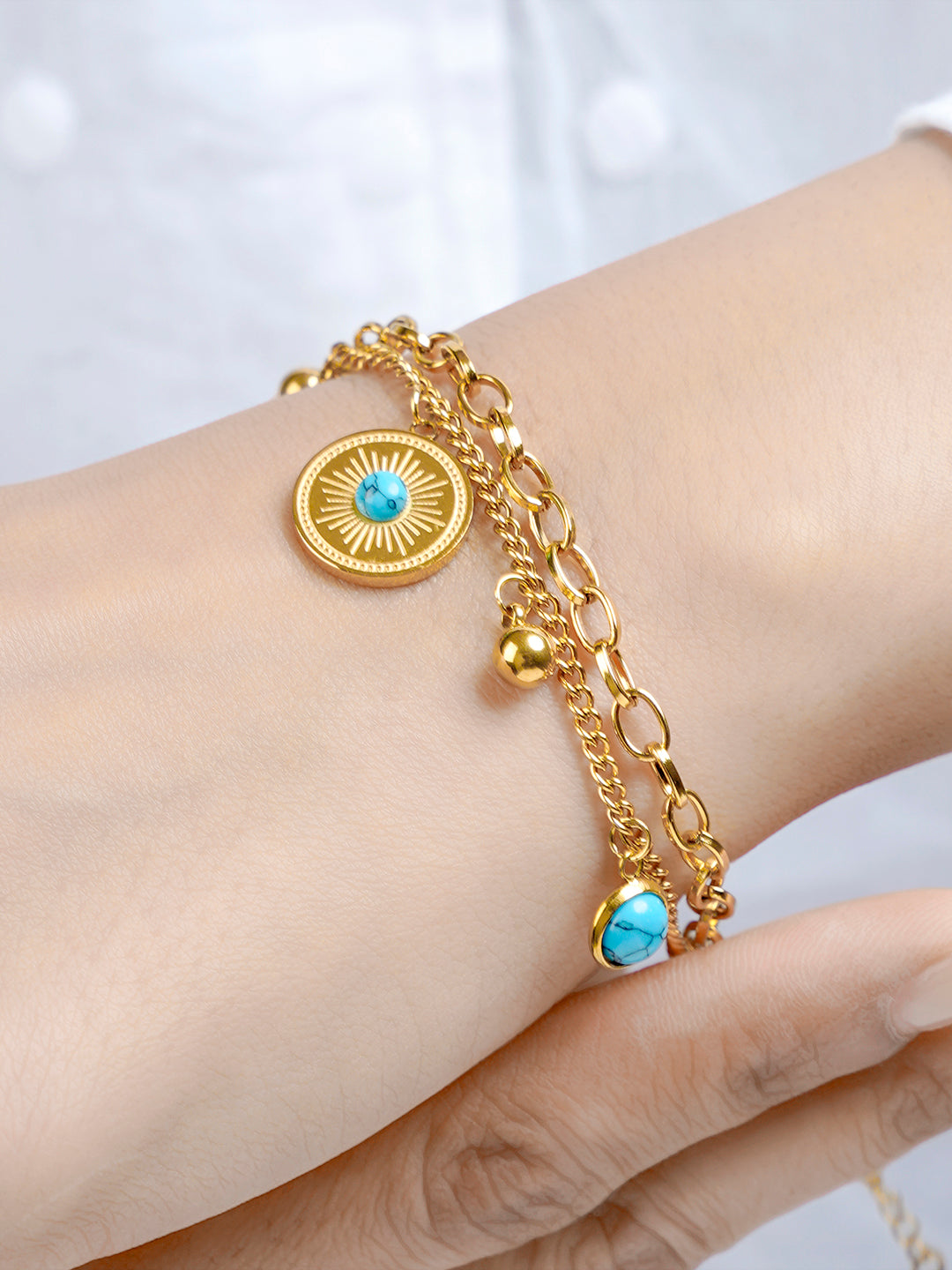 Aahana Eye 18K Gold Plated  Bracelet