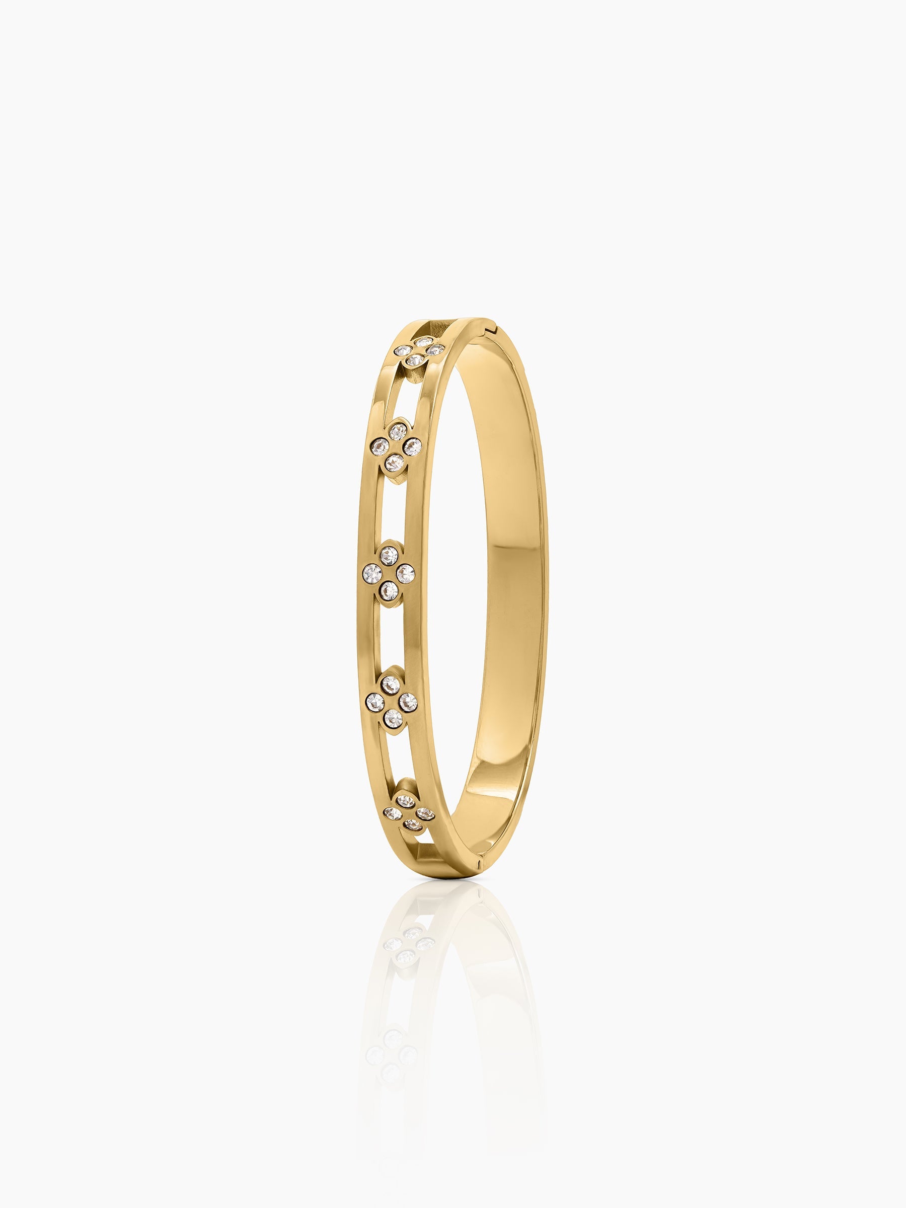 Coralie Diamond 18K Gold Plated Small Wrist Band Bracelet Gold S