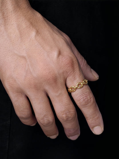 Coran Link 18K Gold Plated Band Men's Rings