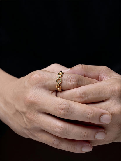 Coran Link 18K Gold Plated Band Men's Rings
