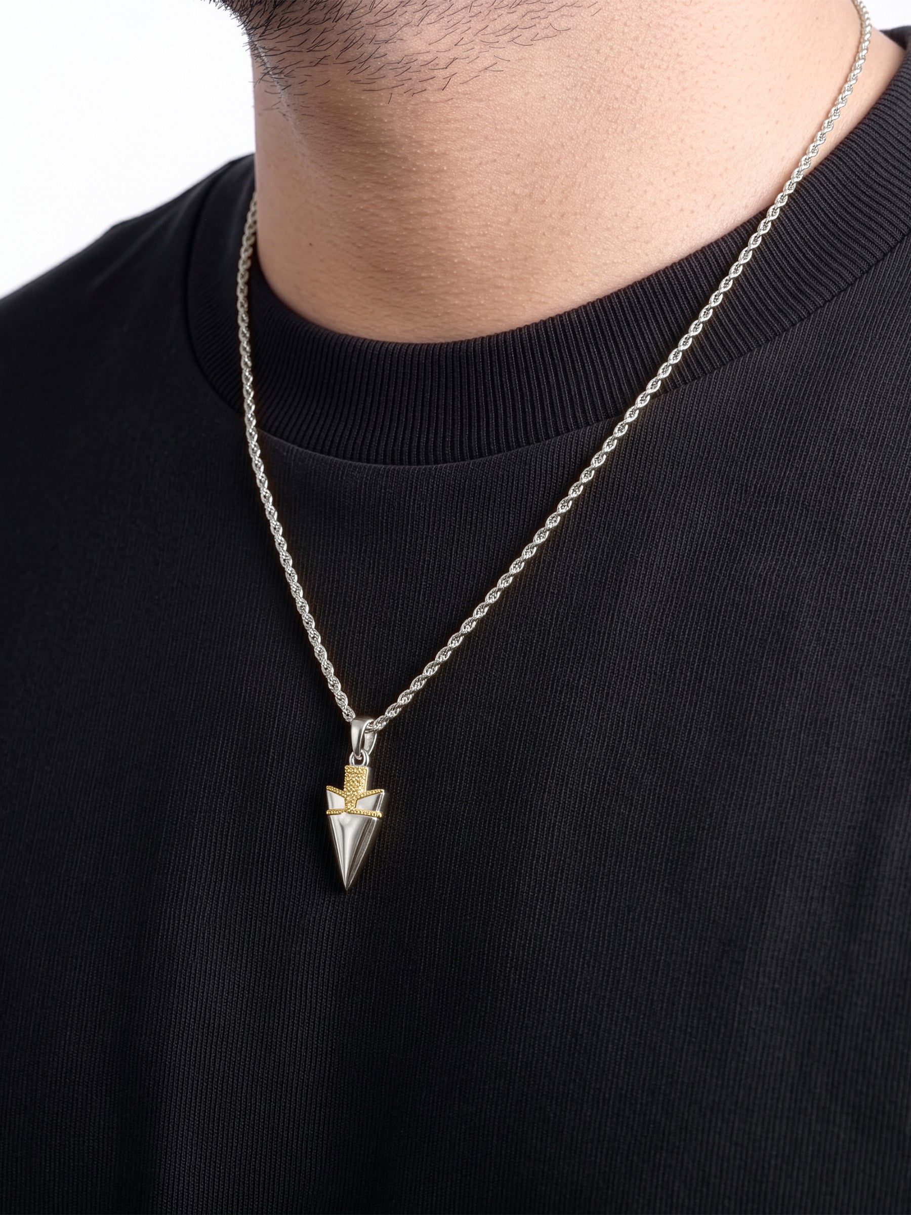 Corven Dagger Silver - 18K Gold Plated-Men’s Chain Pendant