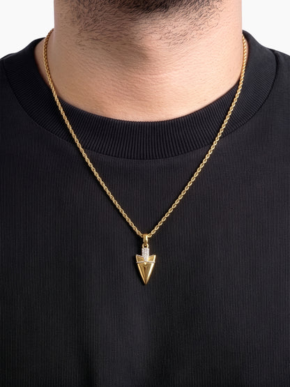 Corven Dagger 18K Gold Plated - Silver Men’s Chain Pendant
