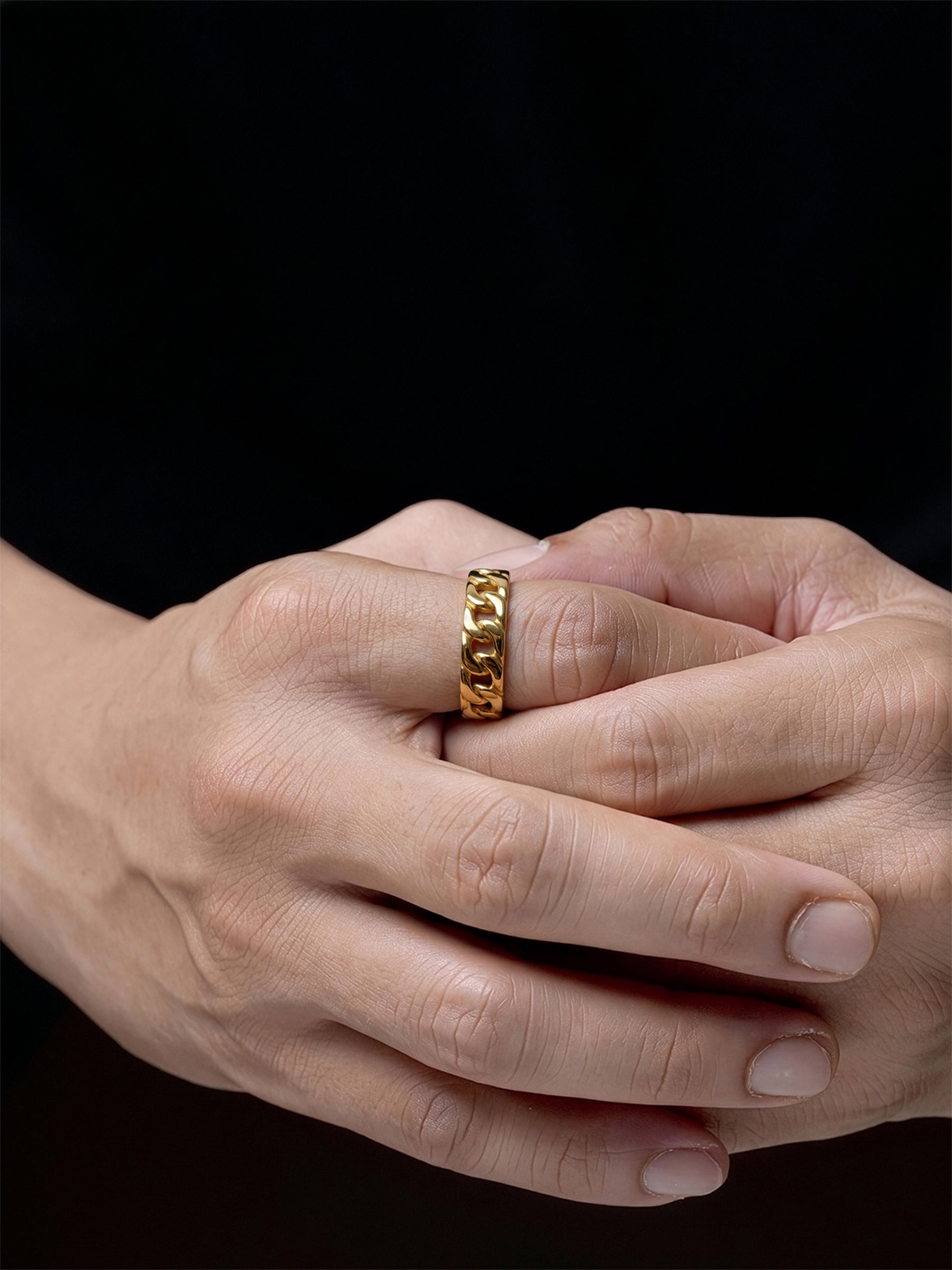 Corvik Link 18K Gold Plated Band Men's Rings