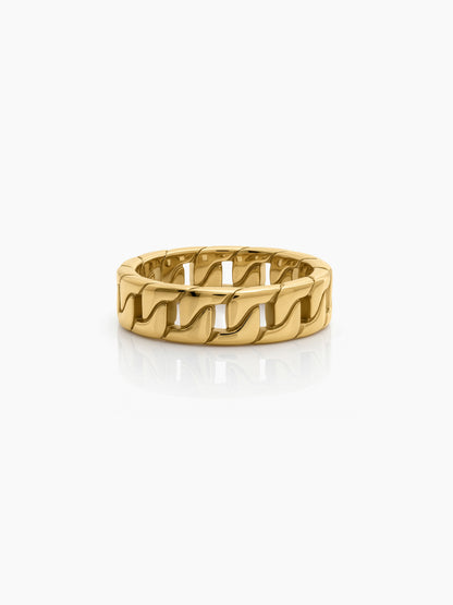 Corvik Link 18K Gold Plated Band Men's Rings