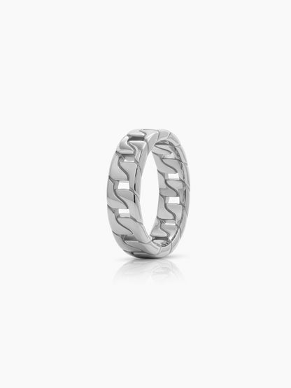 Corvik Link Silver Band Men's Rings Silver
