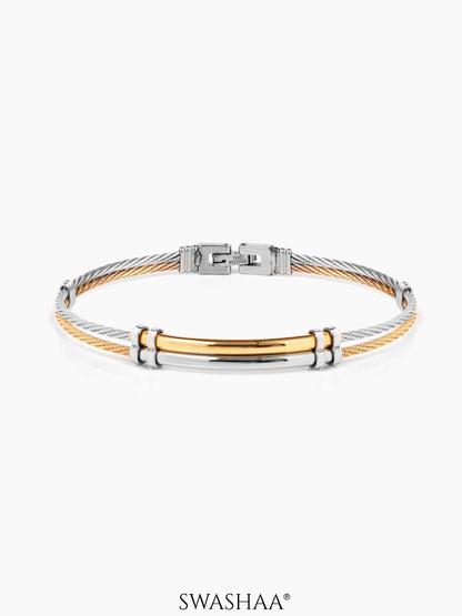 Crew Wired Men's Bracelet 18K Gold-Silver