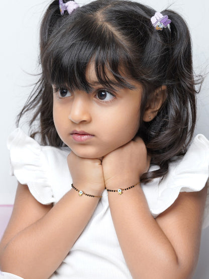 Crown Evil Eye 18K Gold Plated Kid's Nazariya Bracelet