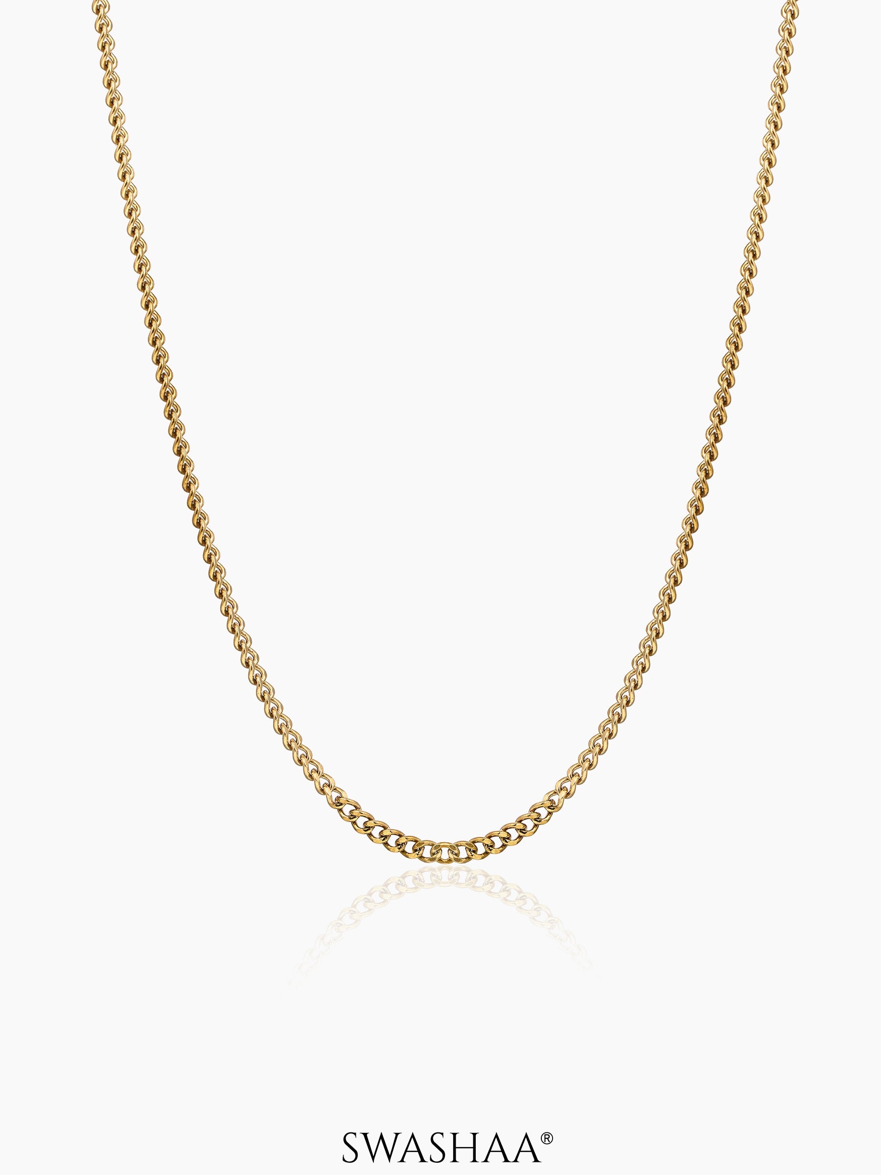 Cuban 2 MM Men's Chain 18K Gold Plated