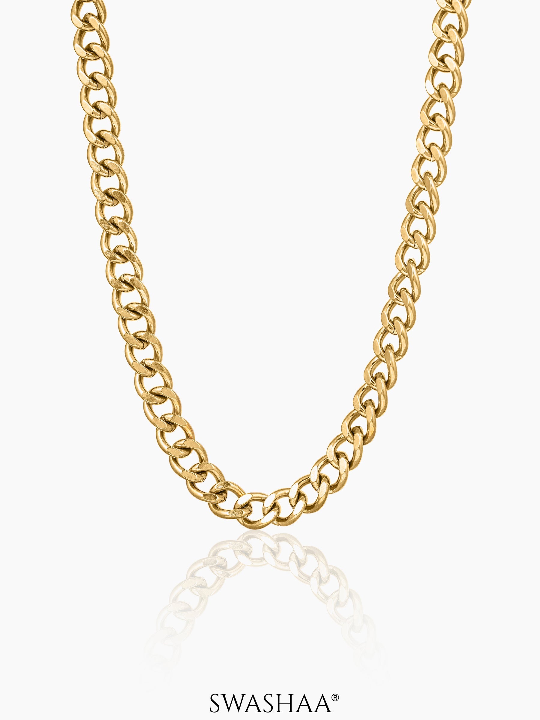 Cuban 8 MM Men's Chain 18K Gold Plated
