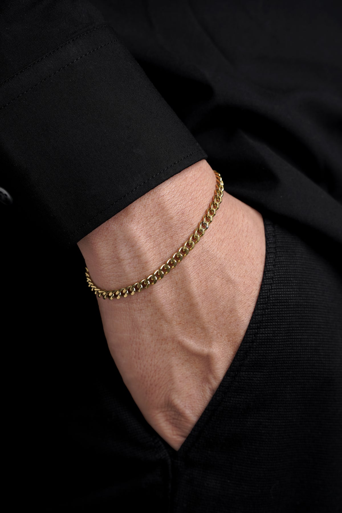 Cuban Chain 4 MM 18K Gold Plated Men's Bracelet
