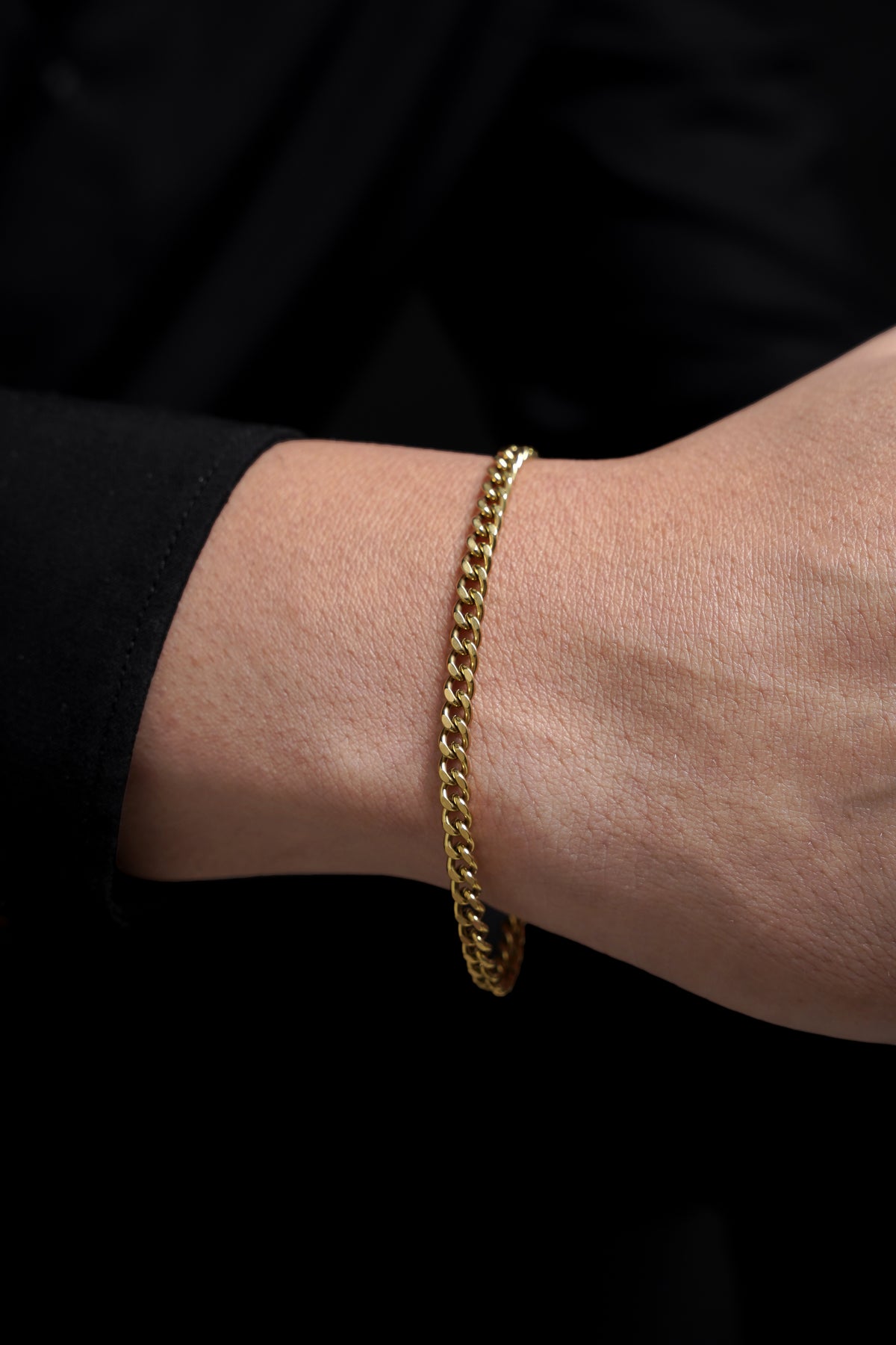 Cuban Chain 4 MM 18K Gold Plated Men's Bracelet