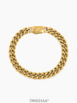 Cuban Chain 8 MM Men's Bracelet 18K Gold Plated