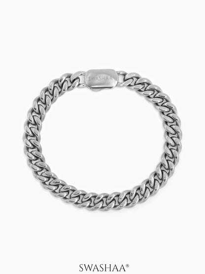 Cuban Chain 8 MM Men's Bracelet Silver