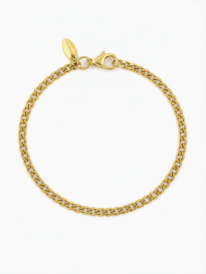 Cuban Chain 18K Gold Plated 2MM Kid's Bracelet Gold