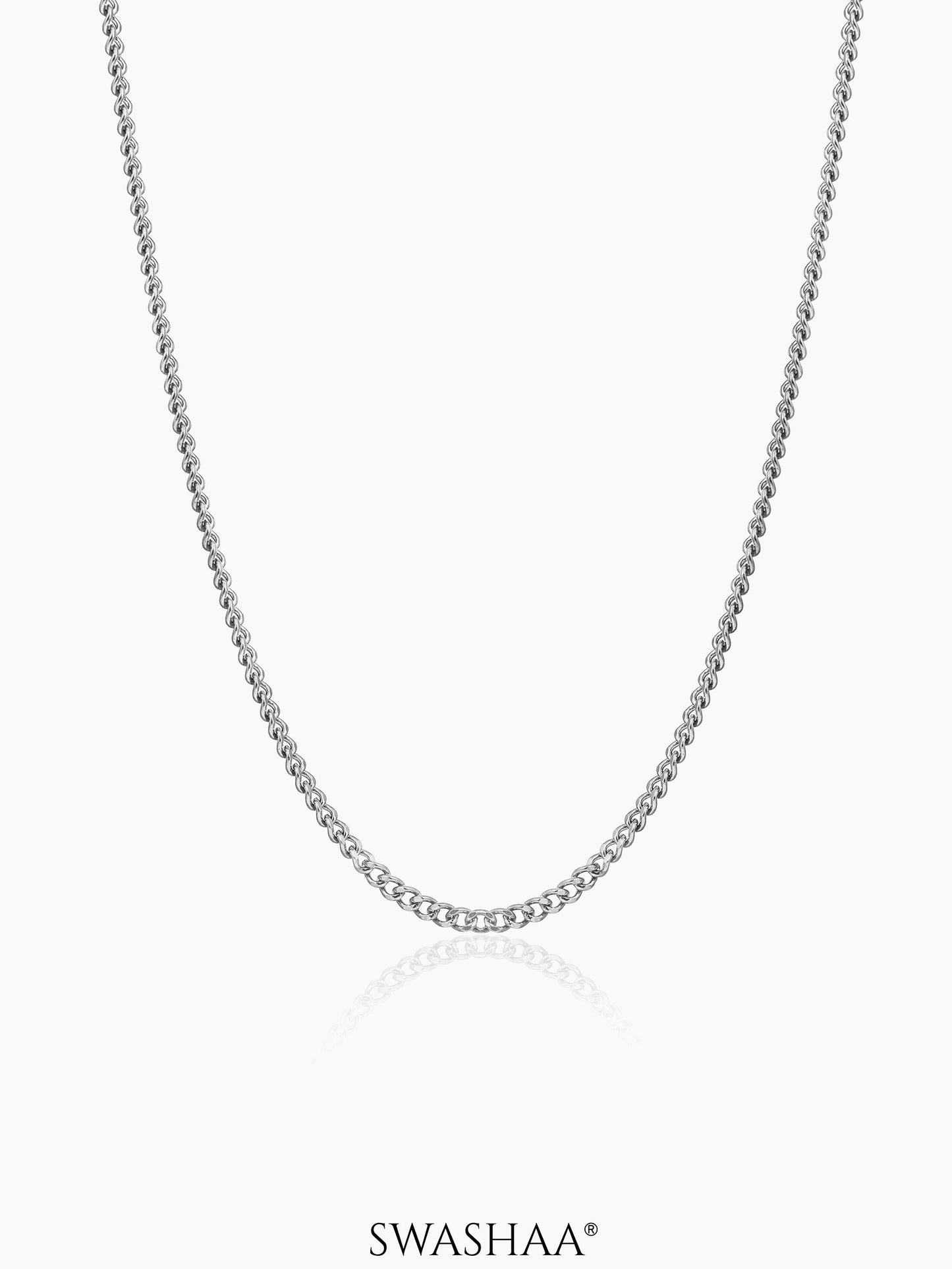 Cuban Men's Chain Silver 2MM