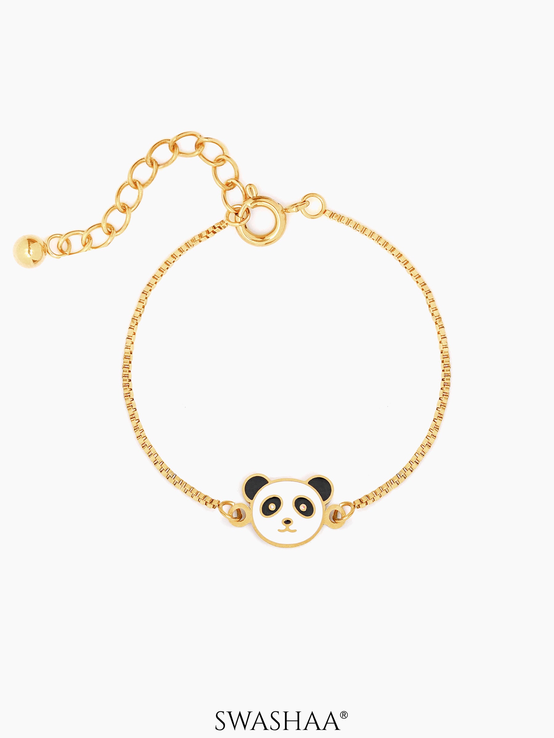 Cuddly Panda Charm 18K Gold Plated Kid's Bracelet