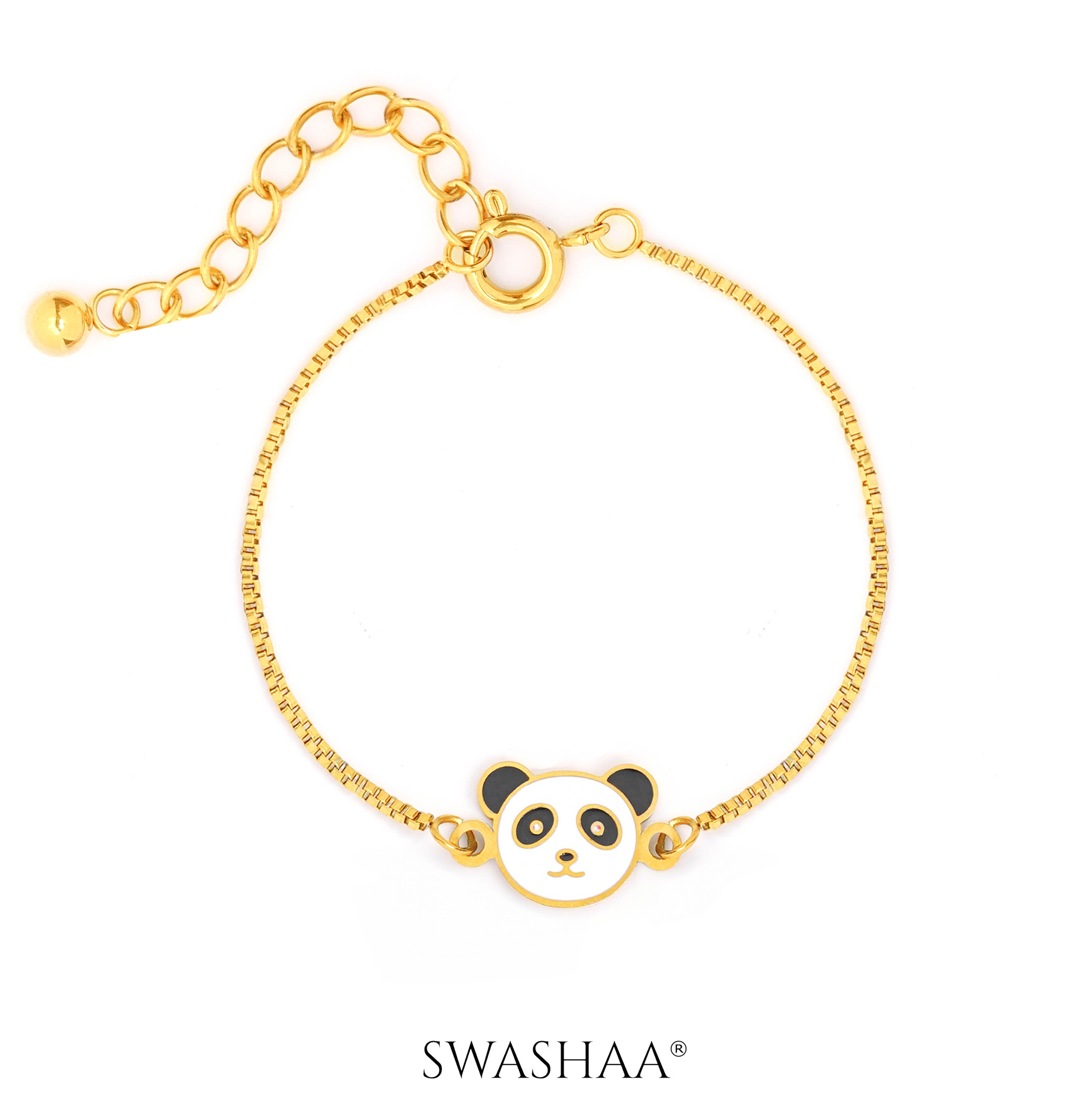 Cuddly Panda Charm 18K Gold Plated Kid's Bracelet Gold