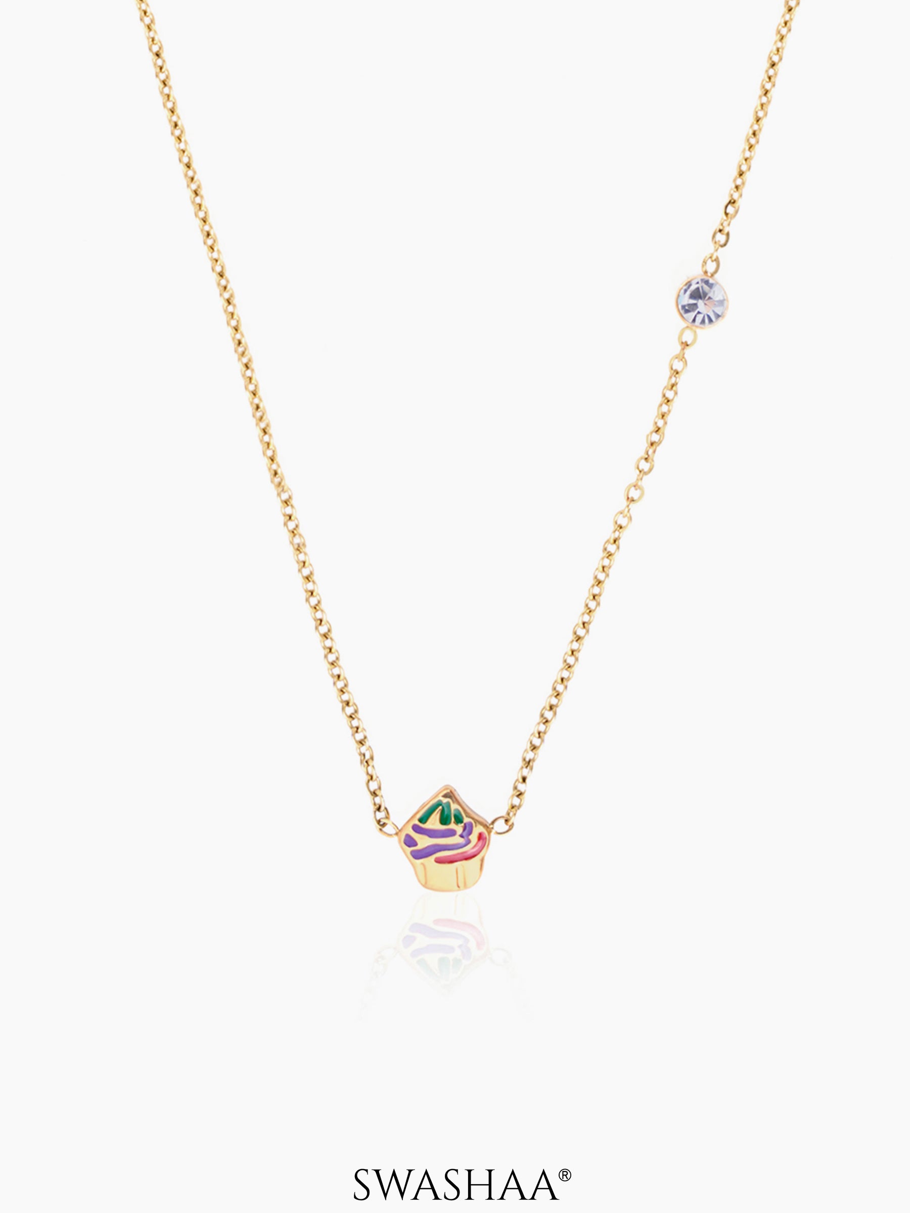 Cupcake 18K Gold Plated Kid's Pendant Necklace