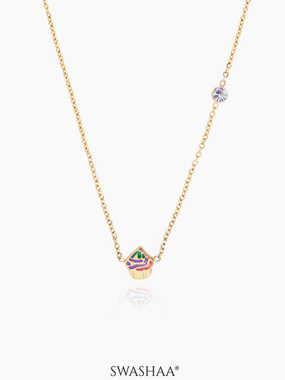 Cupcake 18K Gold Plated Kid's Pendant Necklace Gold
