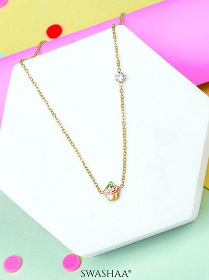 Cupcake 18K Gold Plated Kid's Pendant Necklace